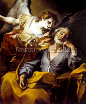 Angel whispers to sleeping Joseph