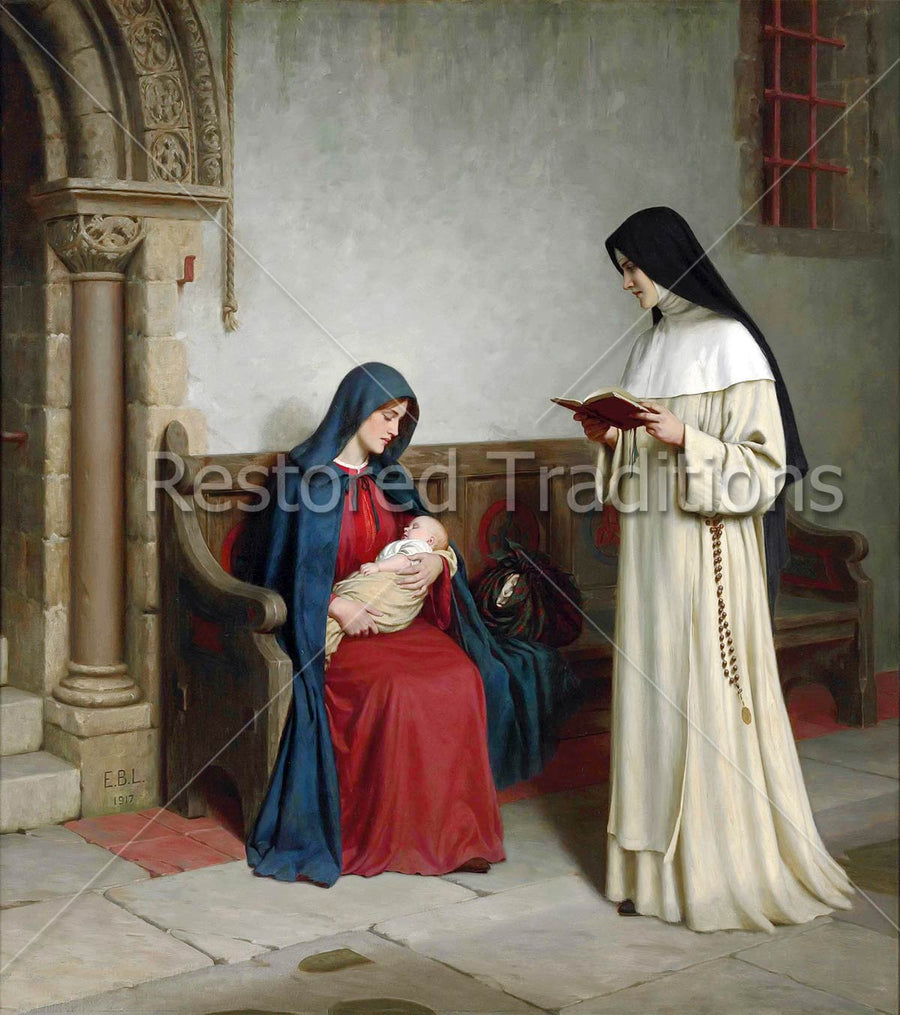 Praying Nun Sees New Mother