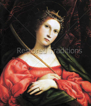 Virgin martyr with crown and palm branch