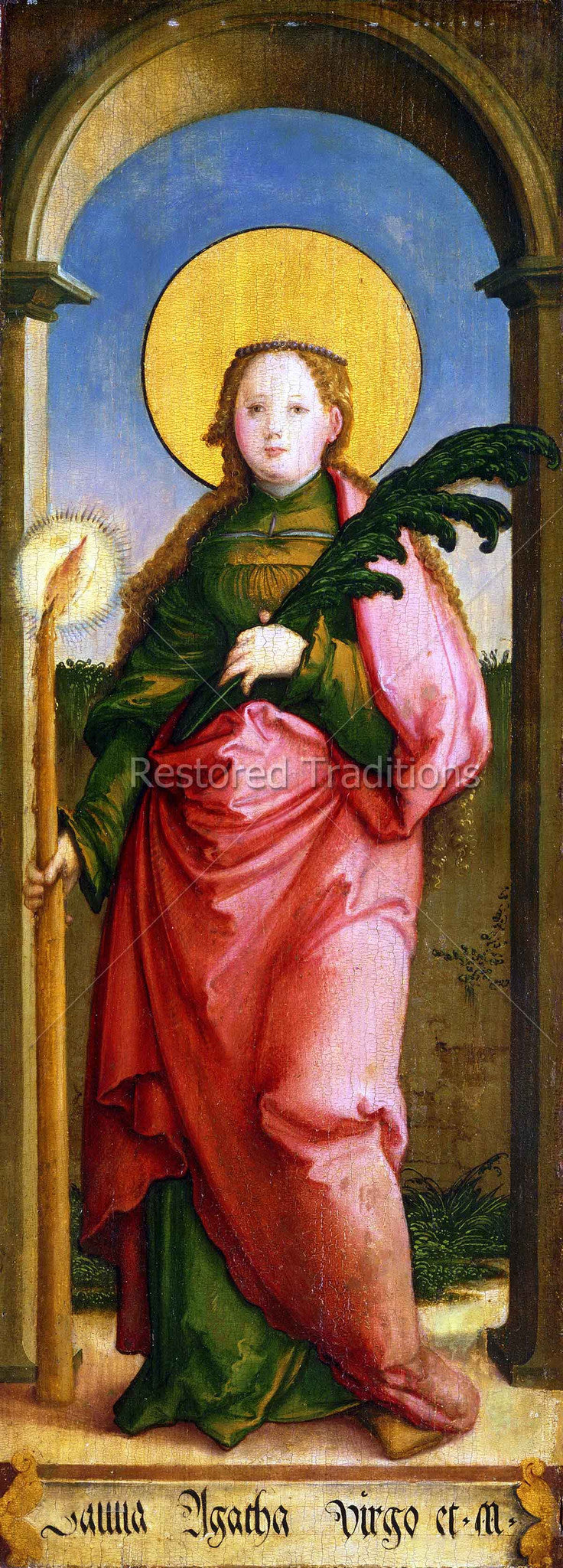 Virgin Martyr Holding Palm Branch