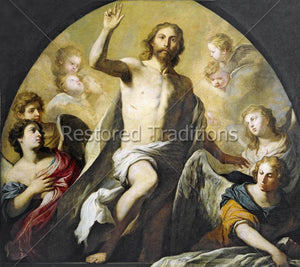 Risen Jesus Surrounded By Angels