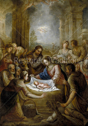 Shepherds Gather Around the Infant Christ and His Parents