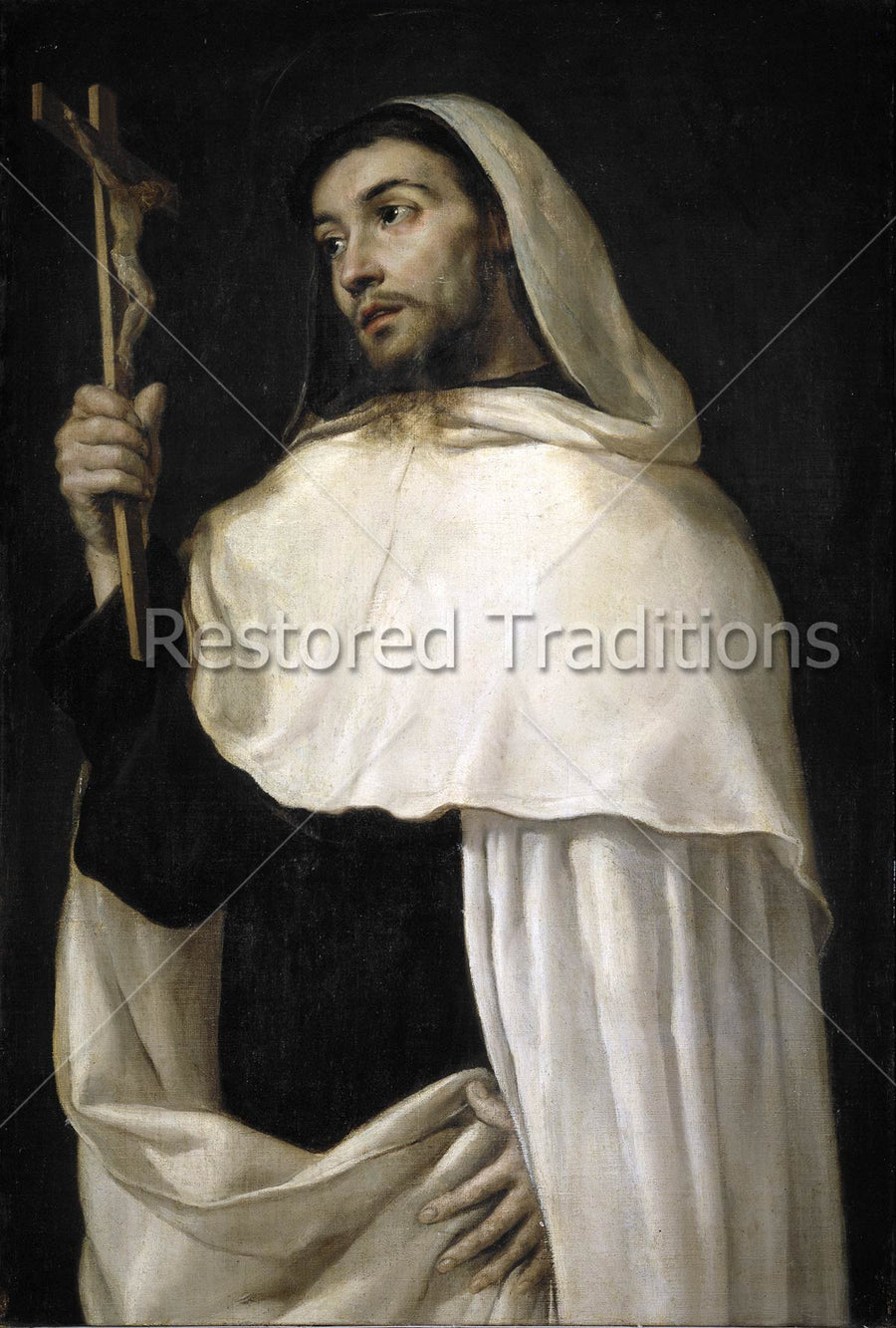 Carmelite holding crucifix