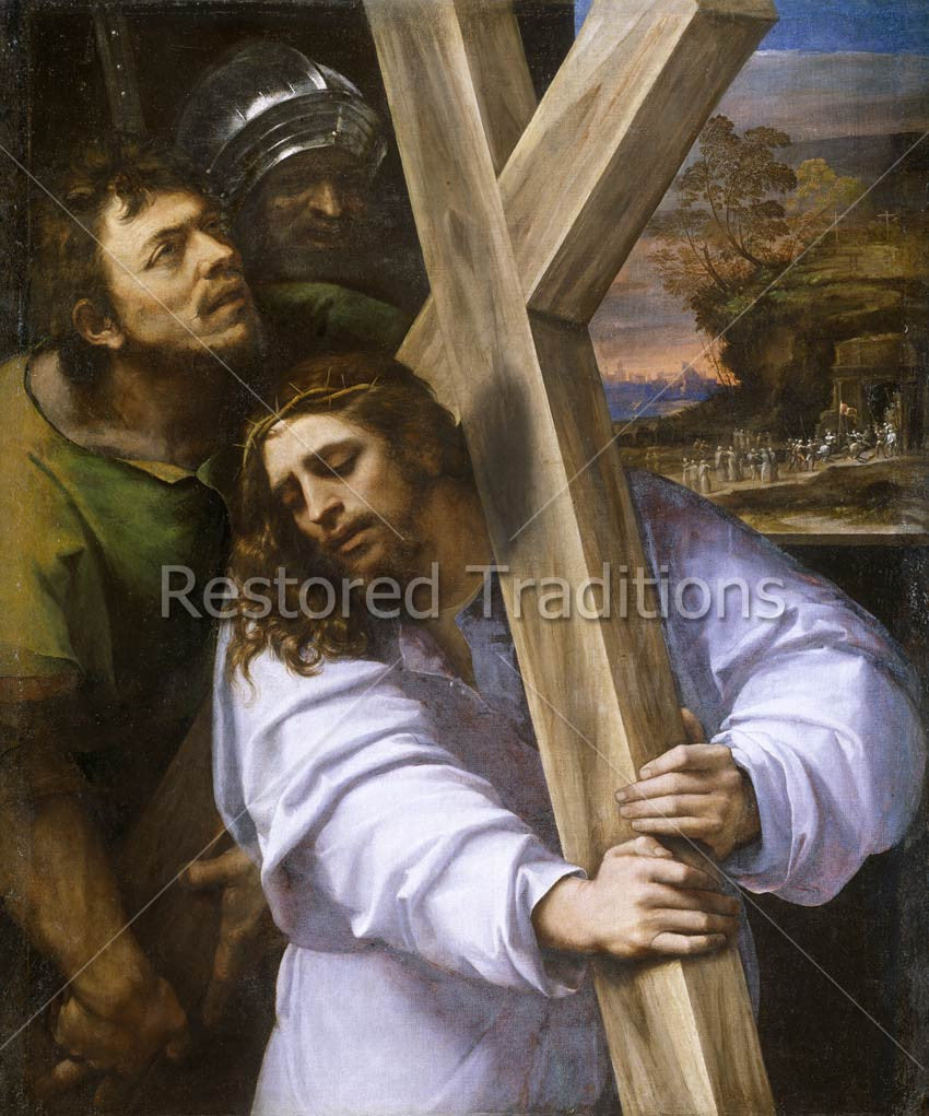 Christ Carries Cross With Simon