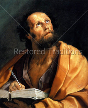 Evangelist Luke writing Gospel