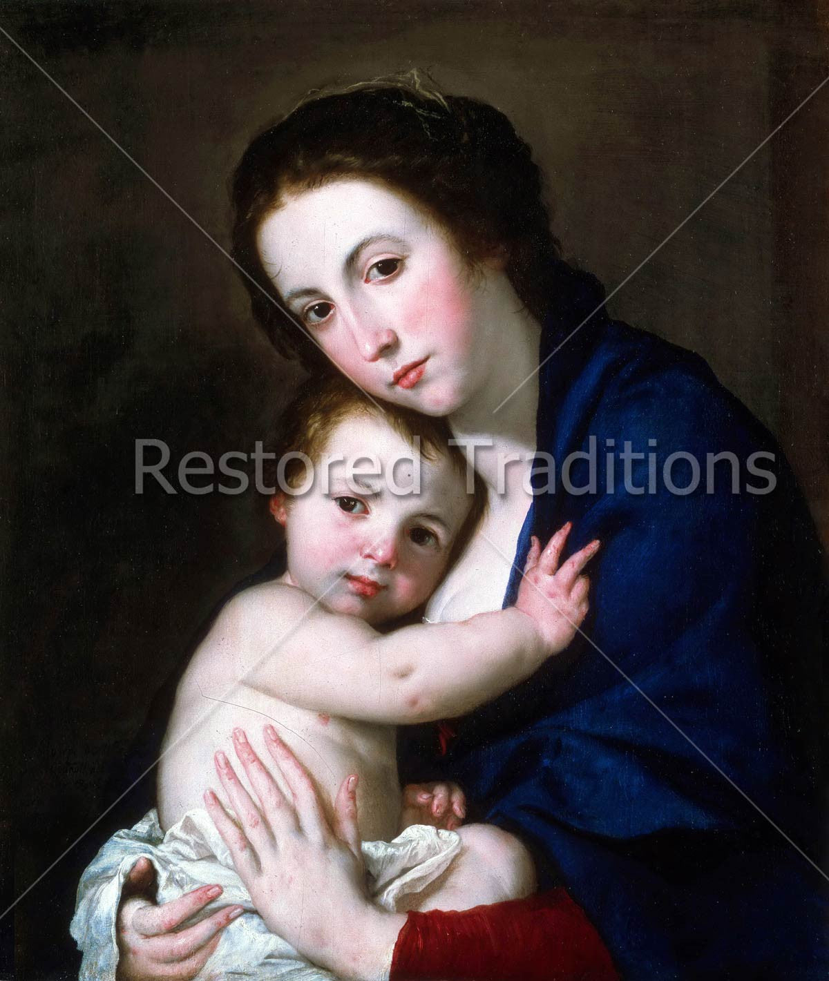 Mother and Child, by Ribera | High Resolution Image Download - Restored ...