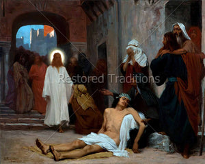 Jesus Walks Towards Sick Man