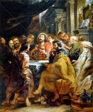 Jesus Christ Eating With Apostles