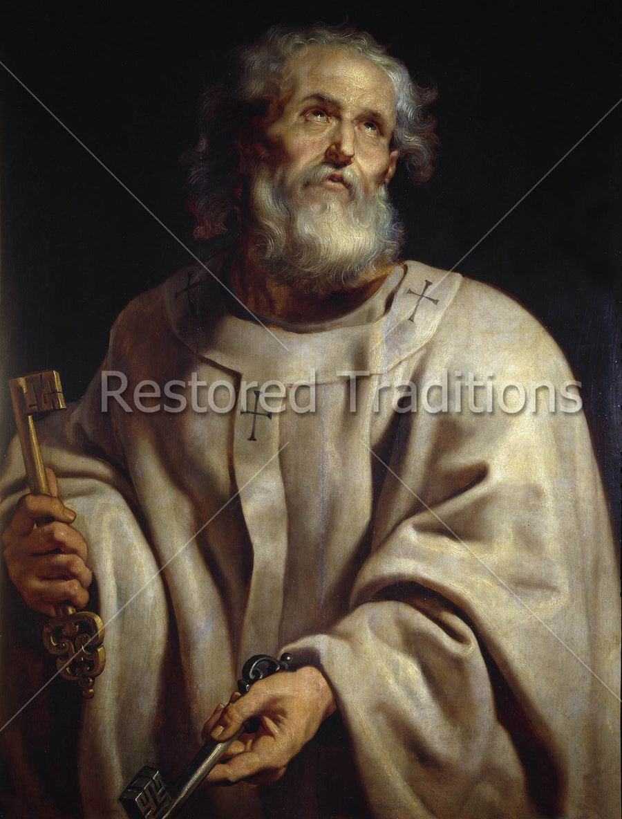 Apostle holding two keys