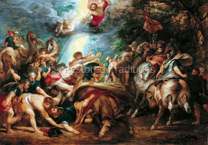 Jesus appearing to frightened men on horseback