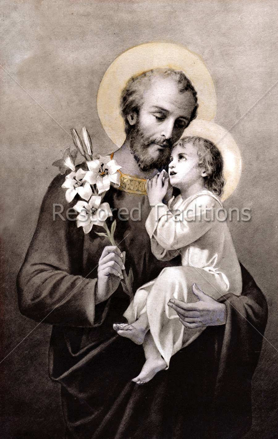 Joseph Holding Baby Jesus