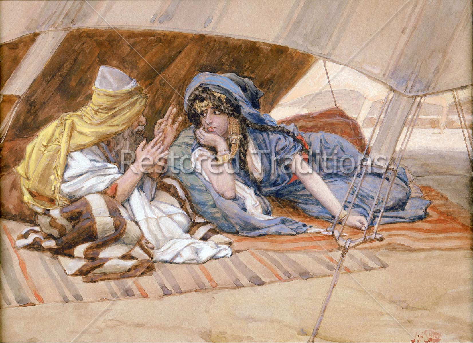 abraham's tent High-Res Art Image of Abraham's Counsel to Sarah, by Artist Tissot