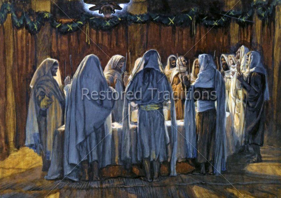Apostles Stand Around Table With Jesus