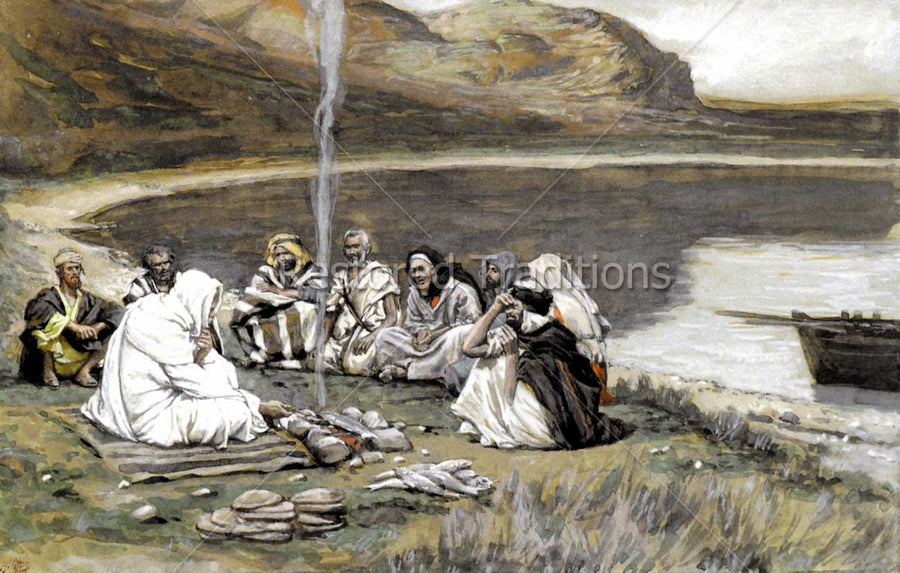 Christ Eating By Shore With Apostles
