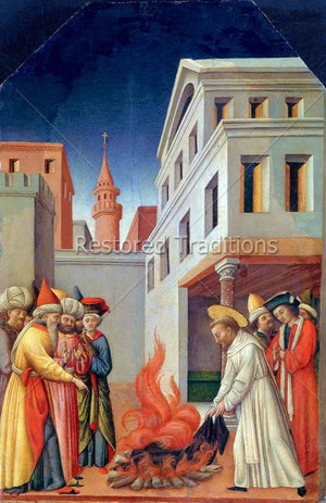 Saint Francis Puts Cloak in Fire For Sultan