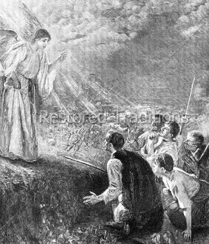 angel speaking to shepherds