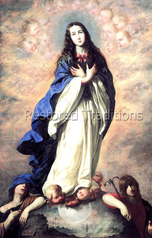 Virgin Mary Standing on World