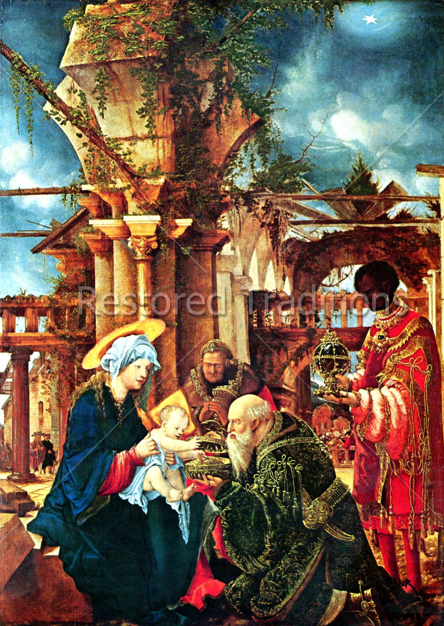 Kings Present Christ Child With Gifts