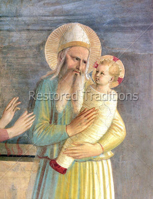 Holy old Simon holding Infant Jesus
