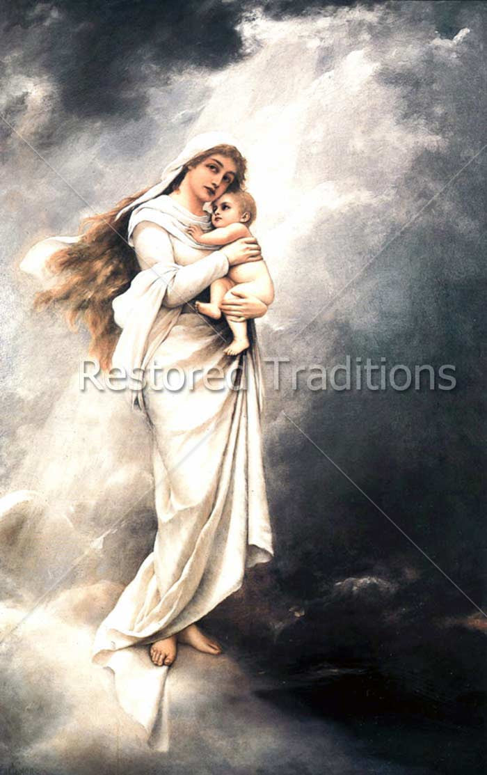 Madonna and Child in sky