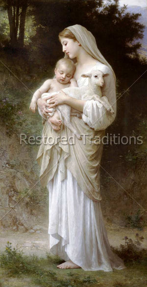 Mother With Child and Lamb