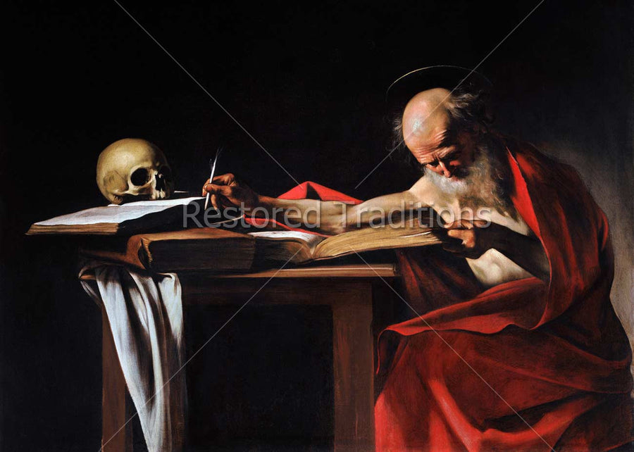 Saint Jerome translating Bible