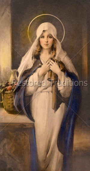 Mary Holding Coat of Jesus