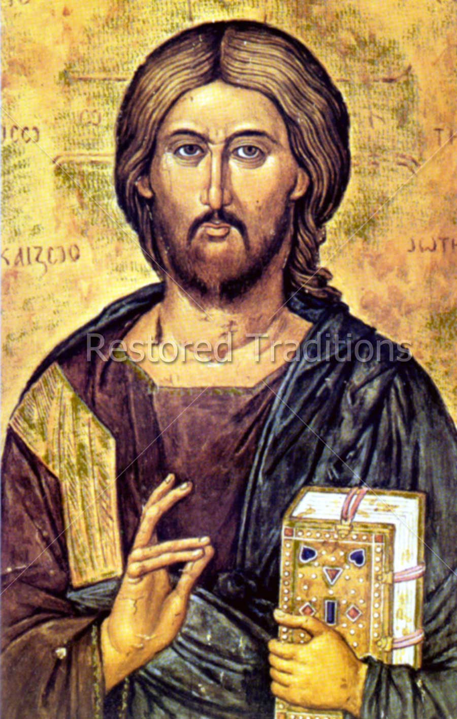Jesus Christ Blessing Icon | High Resolution Image - Restored Traditions