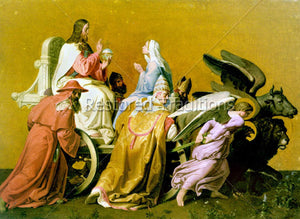 Our Lord and Our Lady riding in cart