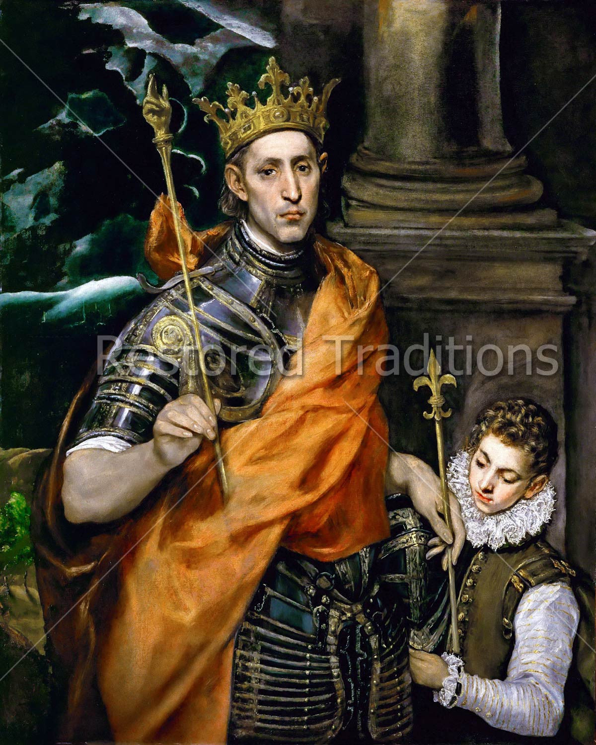 St. Louis King of France  High-Quality Stock Art - Restored