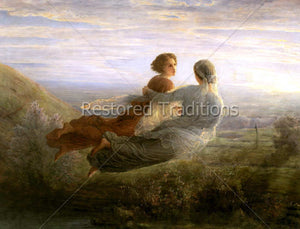 two people floating in sky