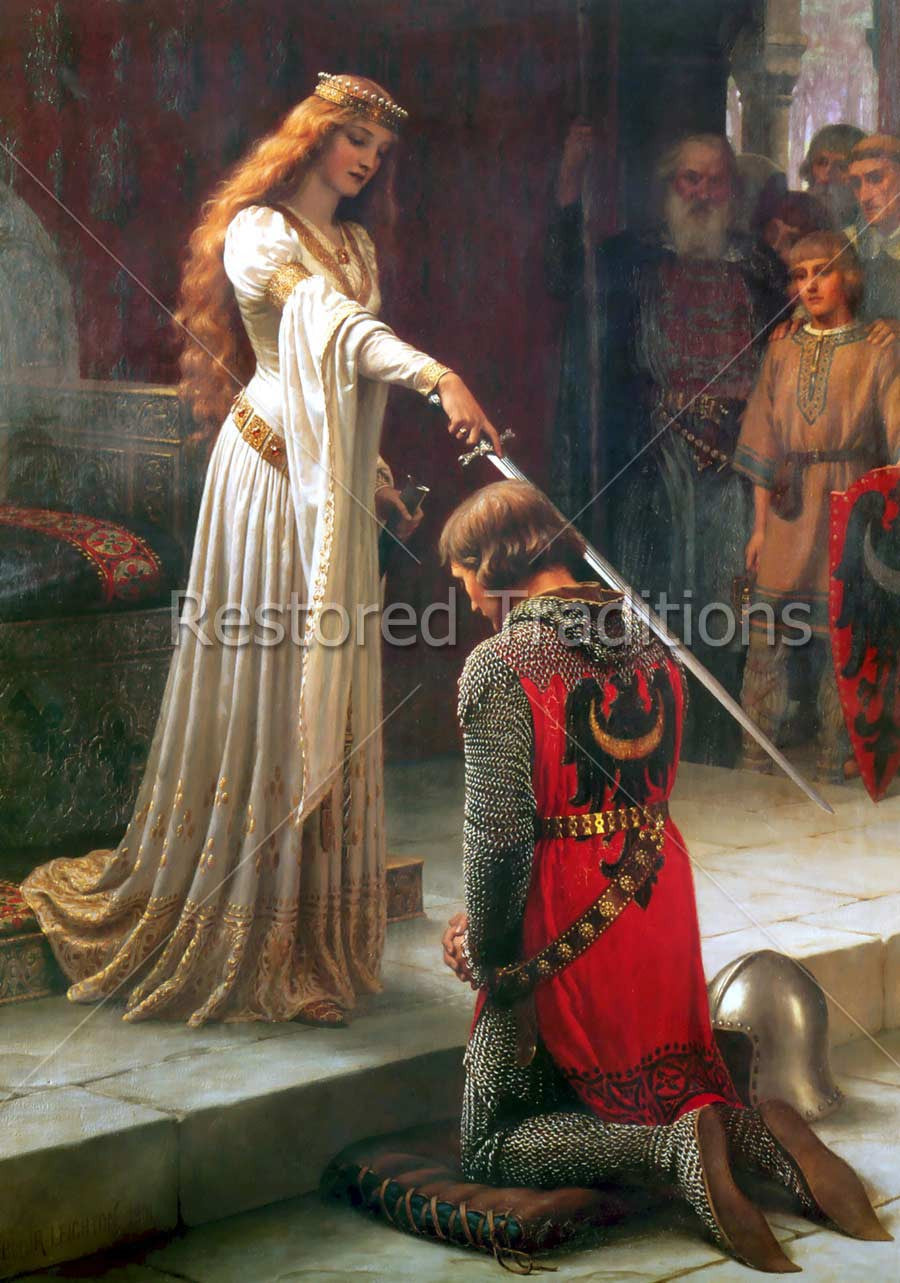 queen knighting a man