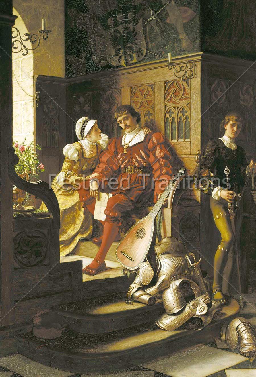 Medieval nobleman with wife and son
