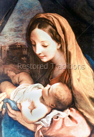 Mother Mary Holding Baby Jesus