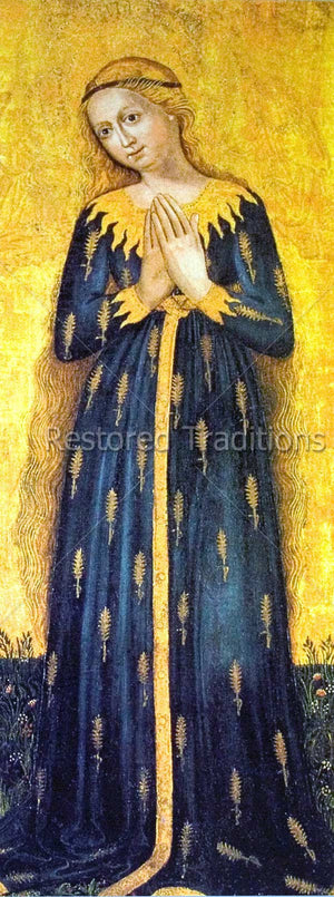 Virgin Mary Smiling With Folded Hands