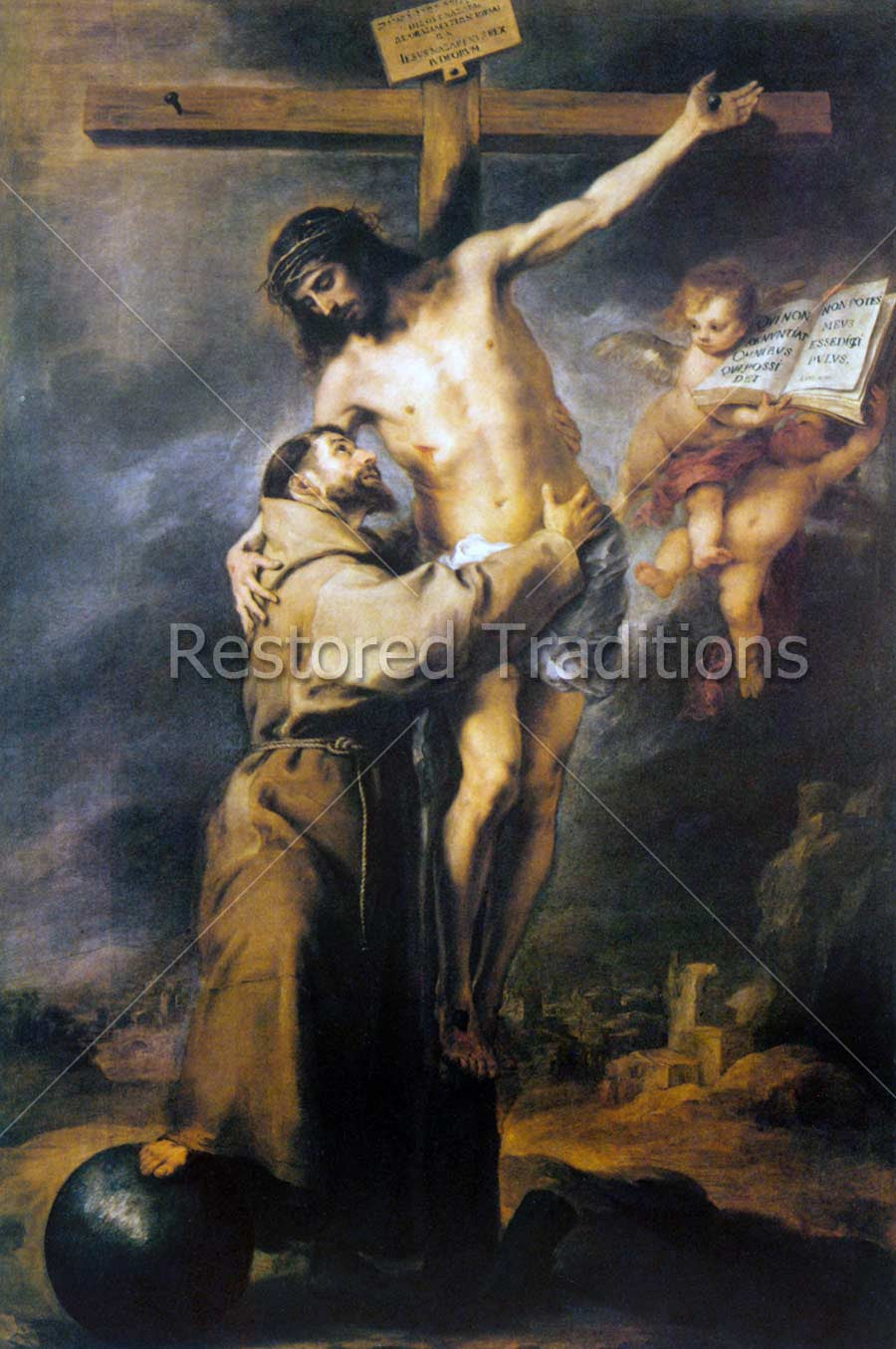 Francis of Assisi Hugging Jesus
