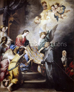 Our Lady giving priest his vestment