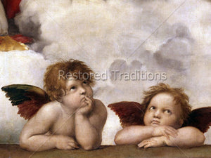 Two Cherub Angels From Sistine Chapel