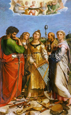 Group of saints with musical instruments