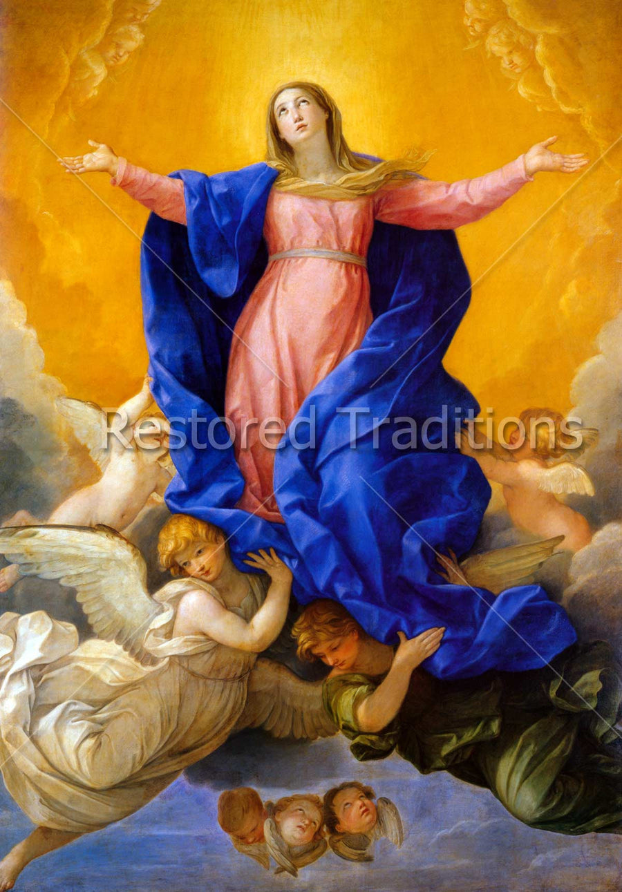 Mary Surrounded by Angels in Heaven