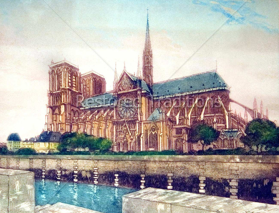 Cathedral in Paris France Drawing