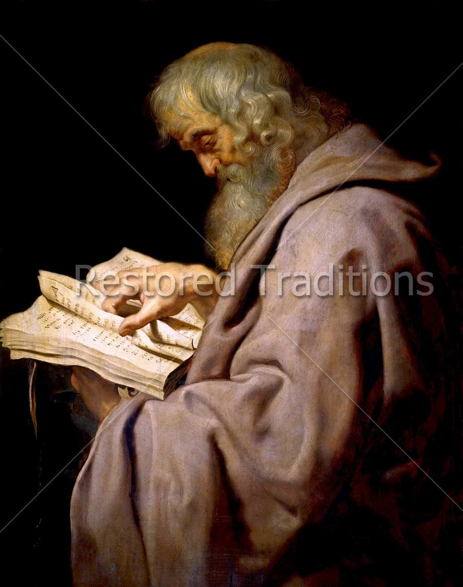 Old man reading book