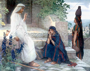 Jesus Talks to Martha and Mary
