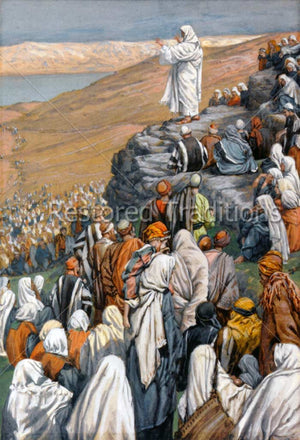 Christ teaching on hill