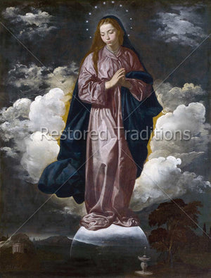 Virgin Mary Standing in Air
