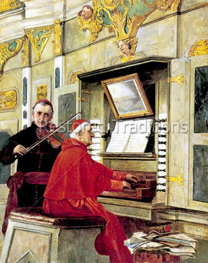two Catholic clergymen playing music